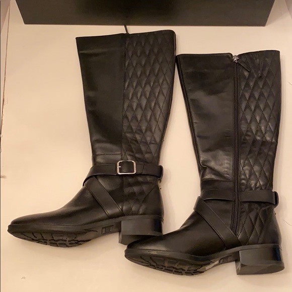 Dkny Shoes - DKNY Mattie Knee High Boots Black Leather 9M